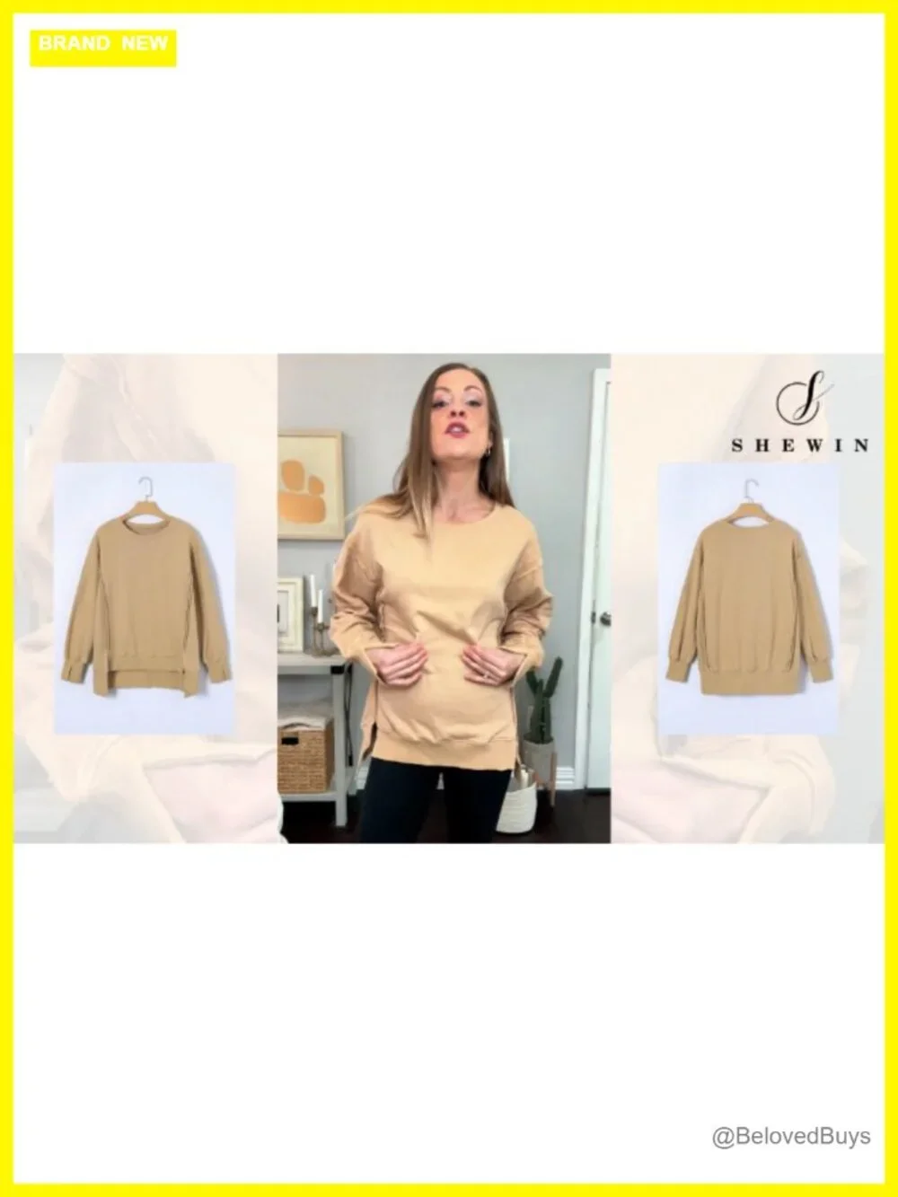 Oversized Reverse Seam Crewneck Long Sleeve Sweatshirt